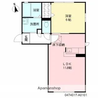 モンポエーム【Ⅰ101号室】の間取り