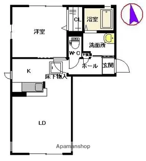 モンポエーム【Ⅱ103号室】の間取り