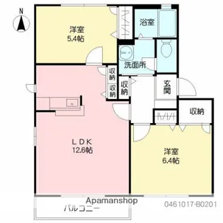 フルールMB【201号室】の間取り