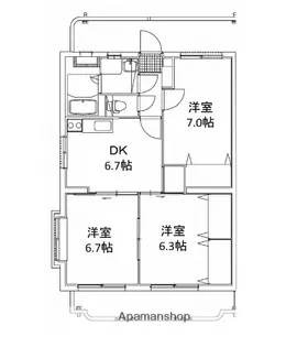 ユーミー横田【2階】の間取り
