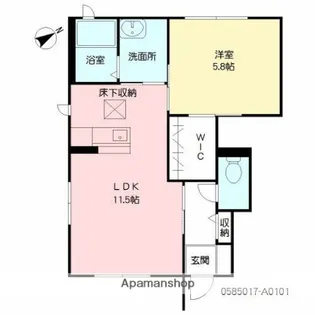 パークフロント樹【A101号室】の間取り