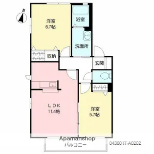 セピアコートⅠ【2階】の間取り