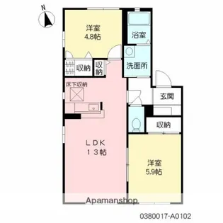 クレストタウンA【1階】の間取り