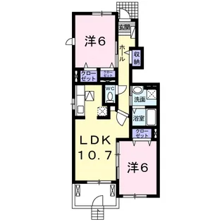 シェーン・ブルーメンB【1階】の間取り