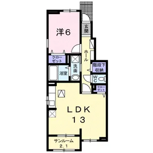 プリムローズ 幸【1階】の間取り