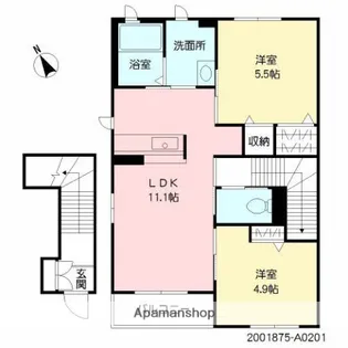 パークレジデンス荏隈【201号室】の間取り