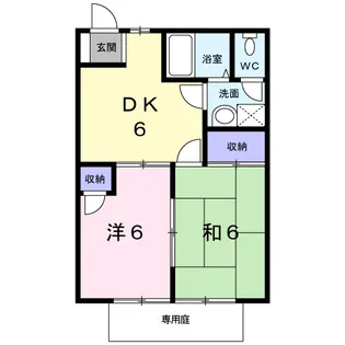 LARGE,GATE輝・B【1階】の間取り