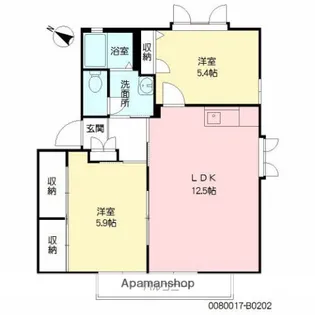 サニーパルB【202号室】の間取り