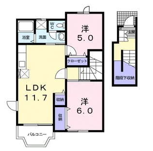 リバーハイムB【2階】の間取り