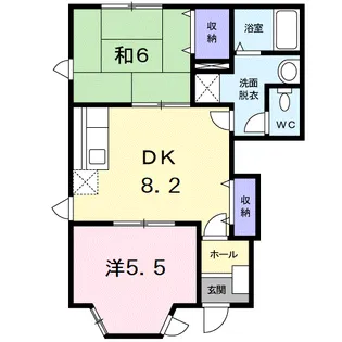 ポートハイツ2号館 B棟【1階】の間取り
