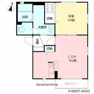 カントリーヴァレーⅢ【202号室】の間取り