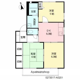 カームネスA【201号室】の間取り
