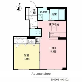 シャーメゾン ハナブサ【102号室】の間取り