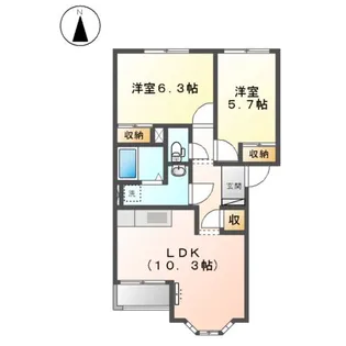 プランドール 小池原【2階】の間取り