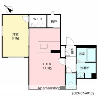 ヴォーグテラス志手【102号室】の間取り