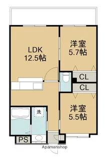 ラセーヌ大州浜【302号室】の間取り