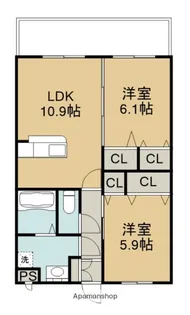 ロイヤルレジデンスK2【5階】の間取り