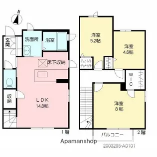 シャーメゾン学園通り【1階】の間取り