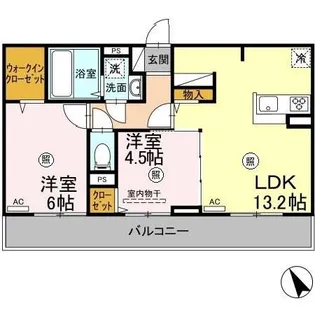 プランドール汐見【3階】の間取り