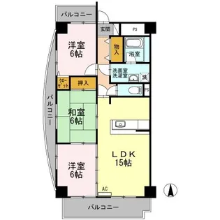 リシェス城崎【5階】の間取り