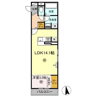 グランリュクス上野丘東【2階】の間取り