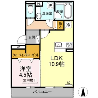 クライス【2階】の間取り