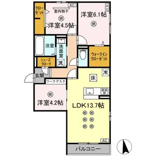 ティアラA【1階】の間取り