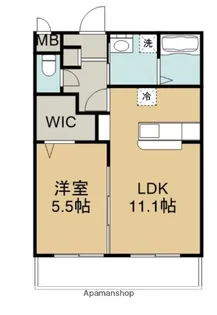 1LDKの間取り画像