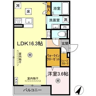 CHERIE MAISON明野(シェリー メゾン)【1階】の間取り