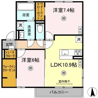 WISTERIA GARDEN【2階】の間取り