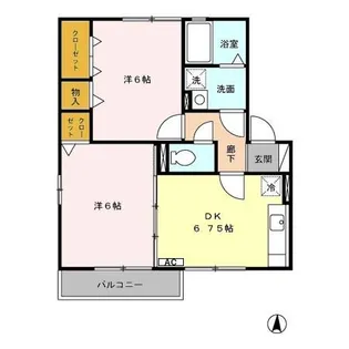 フルール 美丘 A棟【2階】の間取り