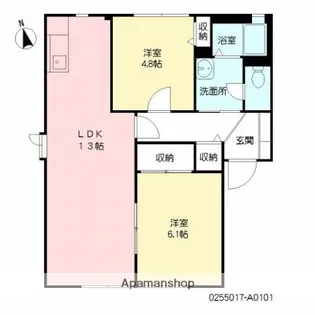 プラスパ高畑A【1階】の間取り