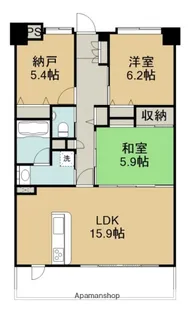 エイリックスタイル大分駅西フェリオ【702号室】の間取り