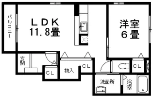 アメニティ鶴崎【1階】の間取り