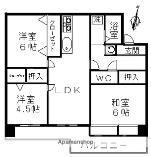 ナイスモア中島【9階】の間取り
