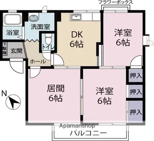ガーデンハイツ志村A・B【A101号室】の間取り