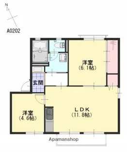コンフォートHAMA【202号室】の間取り