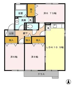 コンフォール花園 B【1階】の間取り