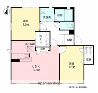 ディアスメディオD【102号室】の間取り
