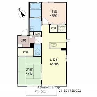 ディアス城原【2階】の間取り