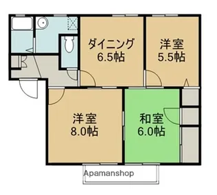ディアスハピネス【D101号室】の間取り