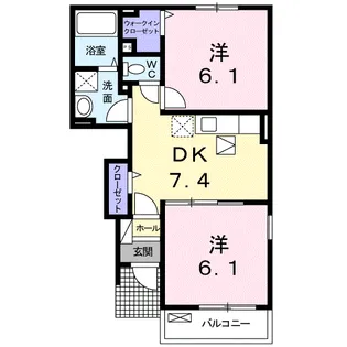 エスポワール佐野【1階】の間取り