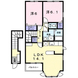 ブリエ・ヴェルジェA【2階】の間取り