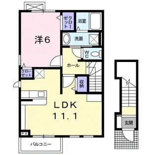 グランツ ハイラント【2階】の間取り
