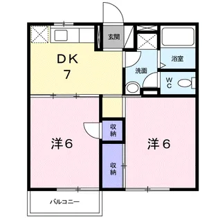 コスモスR【2階】の間取り