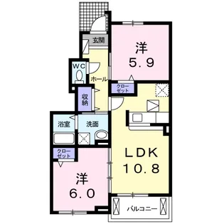 フェリス三芳 Ⅰ【1階】の間取り