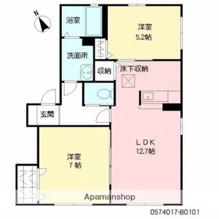 マノワール宗方B【1階】の間取り