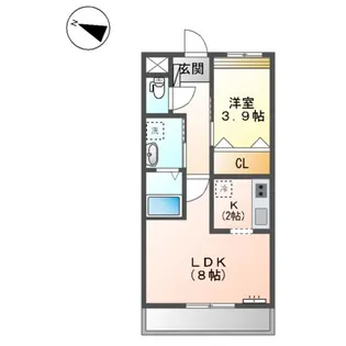 グランヴェルデ蓮池【00101号室】の間取り