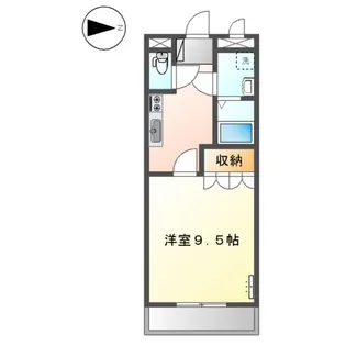 メルヴェーユ 宮崎【00202号室】の間取り