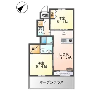 ネオブラン滝尾【00110号室】の間取り